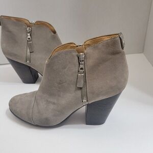 Rag & Bone Margot Taupe Leather Dual Zip Cap Toe Ankle Boots Size 41 OfficeSiren